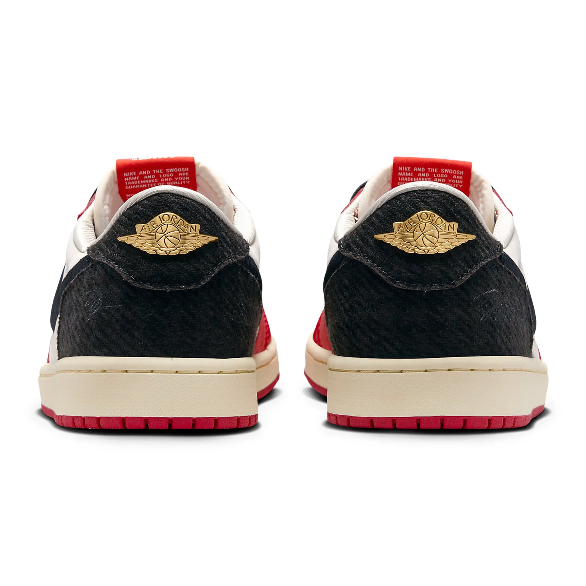 Heel view of Air Jordan 1 Retro Low OG x Trophy Room Rookie Card Away